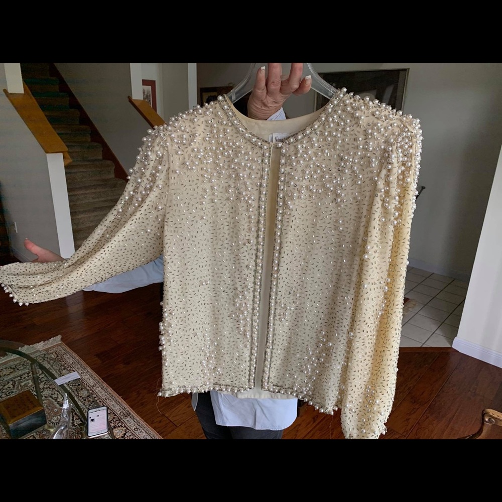 Exquisite beaded Jack Bryan Cocktail Jacket